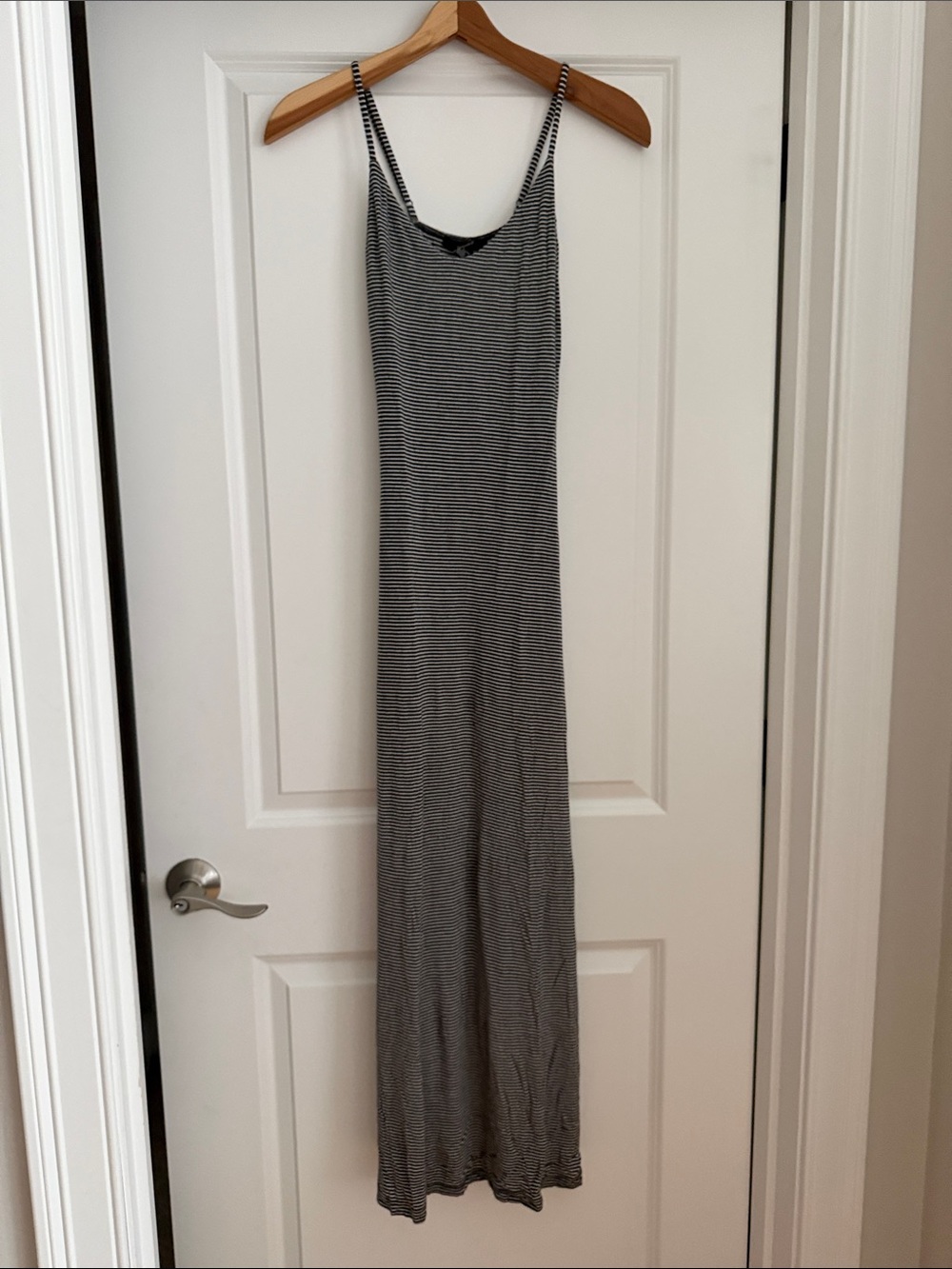 Forever 21 Black & White Striped Maxi Slip Dress